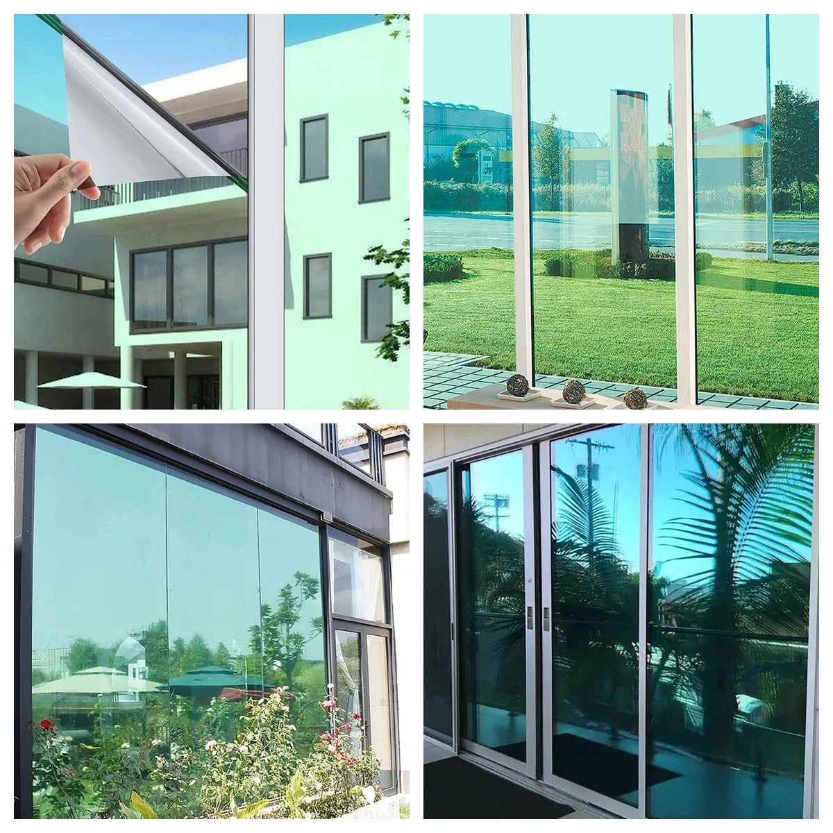 70/80/90 Cm Mirror Sunscreen Window Tint Sun Blocking Heat Blocking Silver Vinyl Roll Stickers Window Privacy Film Window Film