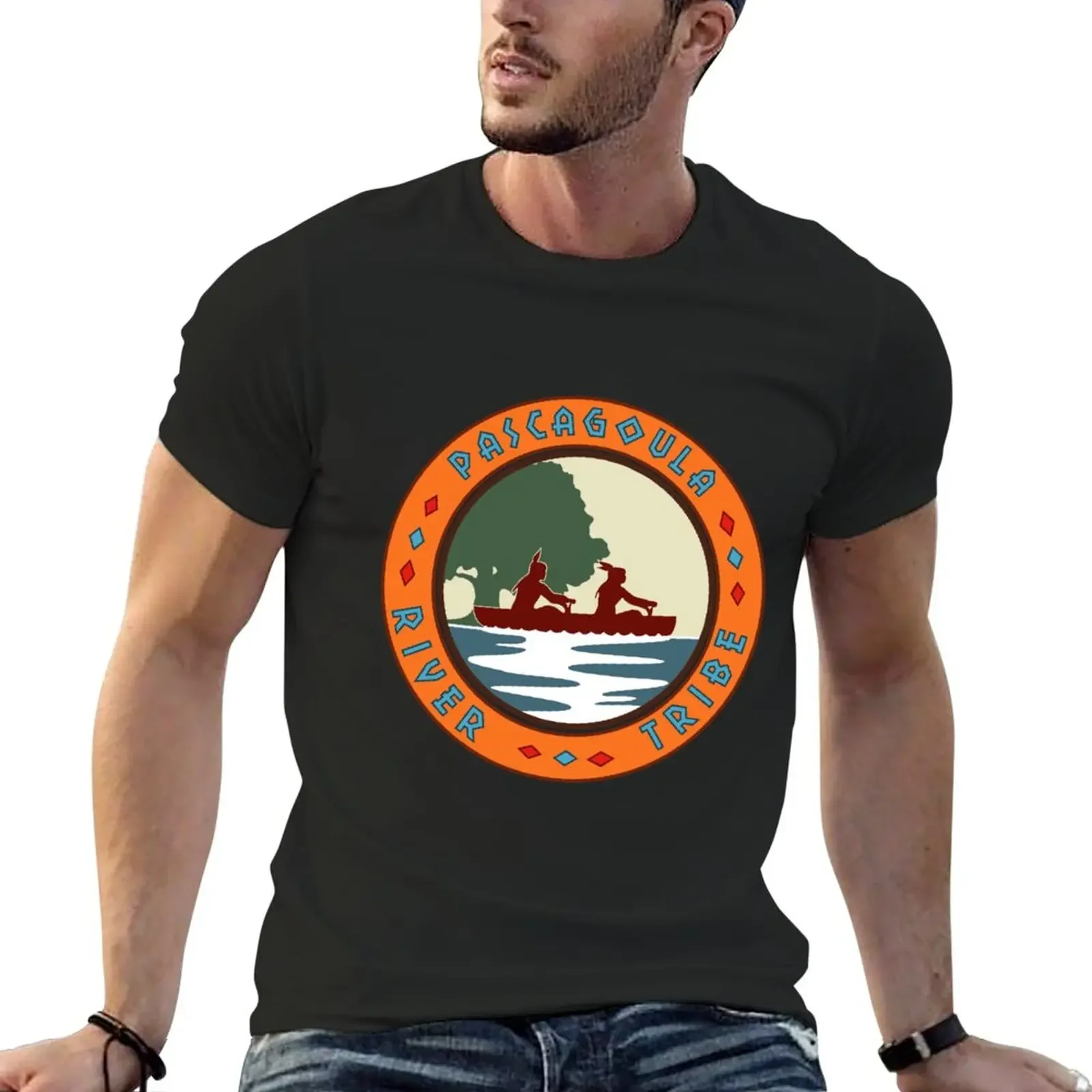 

Pascagoula River Tribe Logo T-Shirt sports fans plus sizes anime clothes mens plain t shirts
