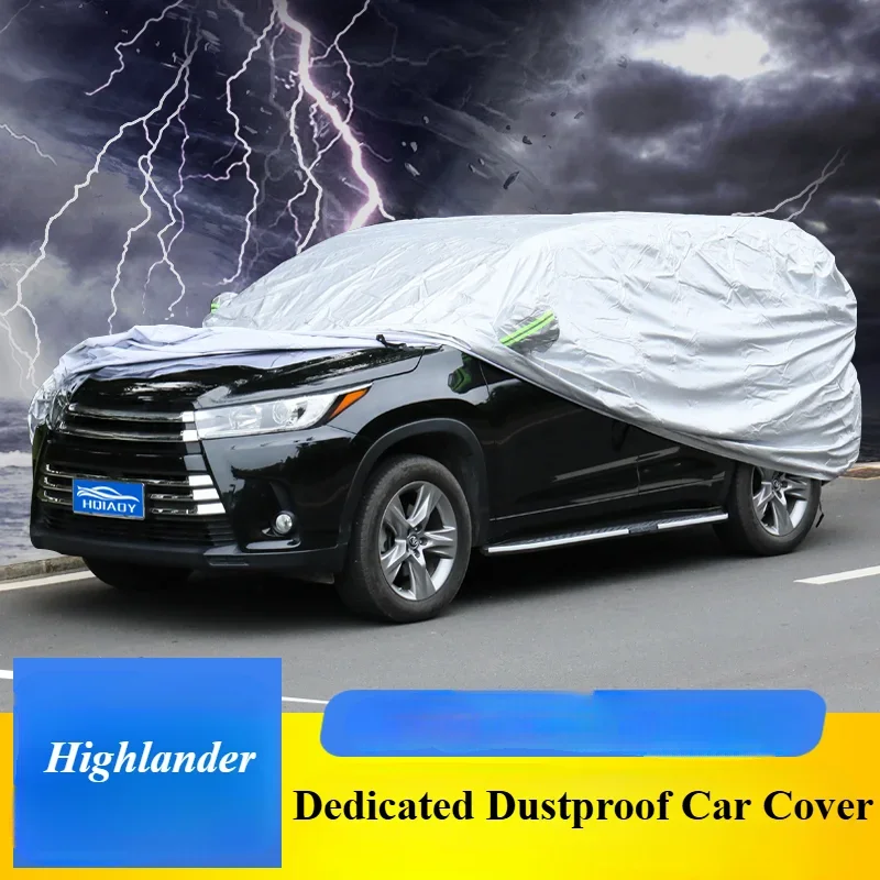 For Toyota Highlander PVC Full car cover 7-seat 5-seat Rain Frost Snow Dust Waterproof Protection Exterior Car Protector Covers