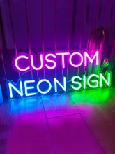  Custom Neon LED Night Light Signs Shop Pub Store Game Bed Room Wall Decor Wedding Birthday Party Restaurant Decoration 