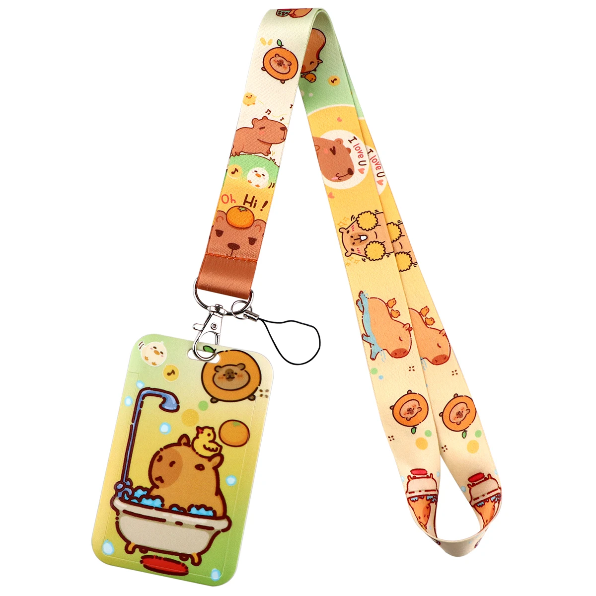 Adorable Capybara Lanyard with Card & Key Holder - Perfect Holiday Gift