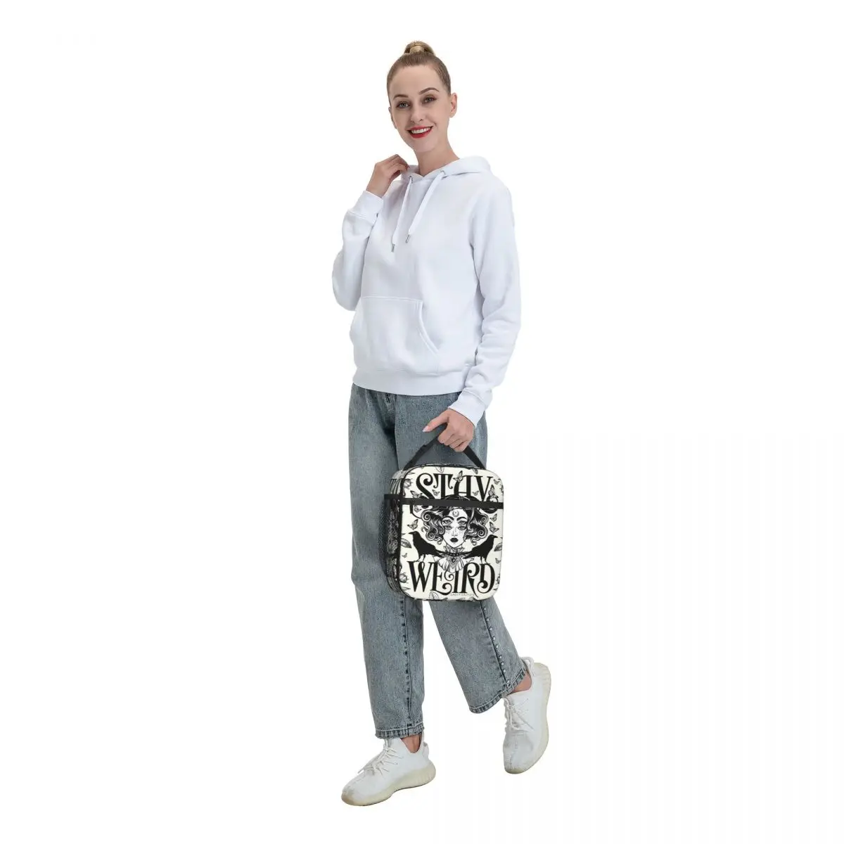 Stay Weird Insulated Lunch Bag for Women Leakproof Halloween Witch Cooler Thermal Lunch Tote Beach Camping Travel