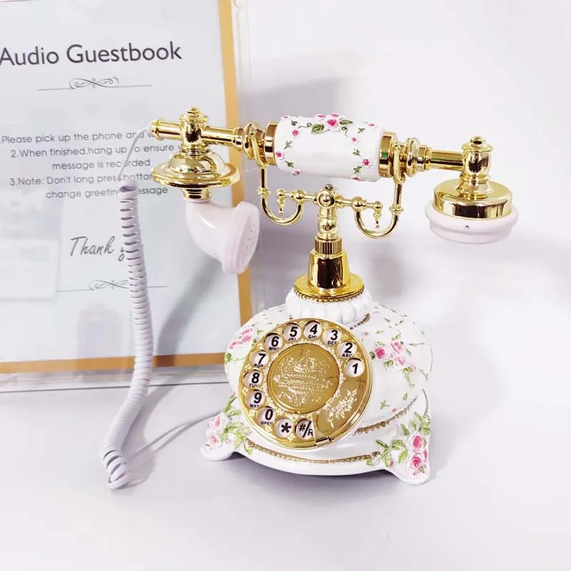 

CHEET 1970 Luxury Retro Telephone Audio Guestbook Classic Antique Wedding And Birthday Party Message Recording Crank Receiver