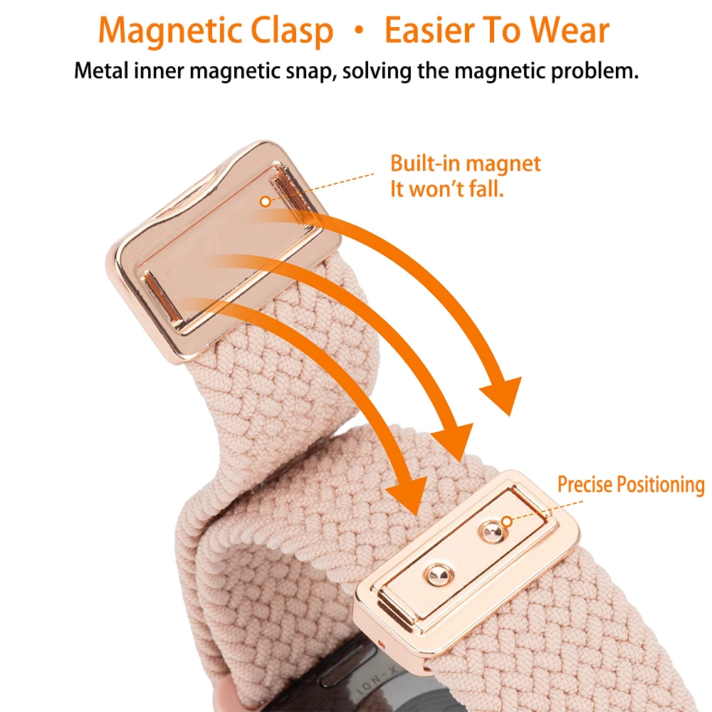Magnetic Braided Loop Nylon Strap - 20mm/22mm Bracelet