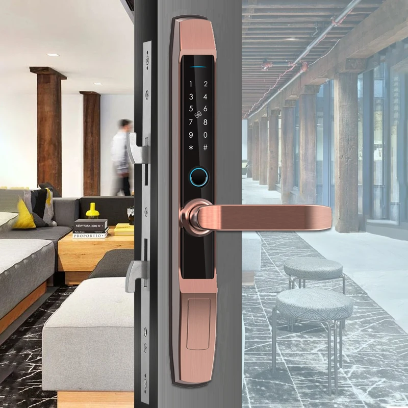 

Zinc Alloy Material WiFi Tuya Smart Slim Door Fingerprint Door Lock With Digital Keypad For Home Apartments Hotel Office