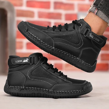 أحذية للرجال الربيع/الخريف اليدوية الجلود حذاء كاجوال موضة لينة السببية المشي أحذية رياضية تنفس المرأة حذاء من الجلد 4
