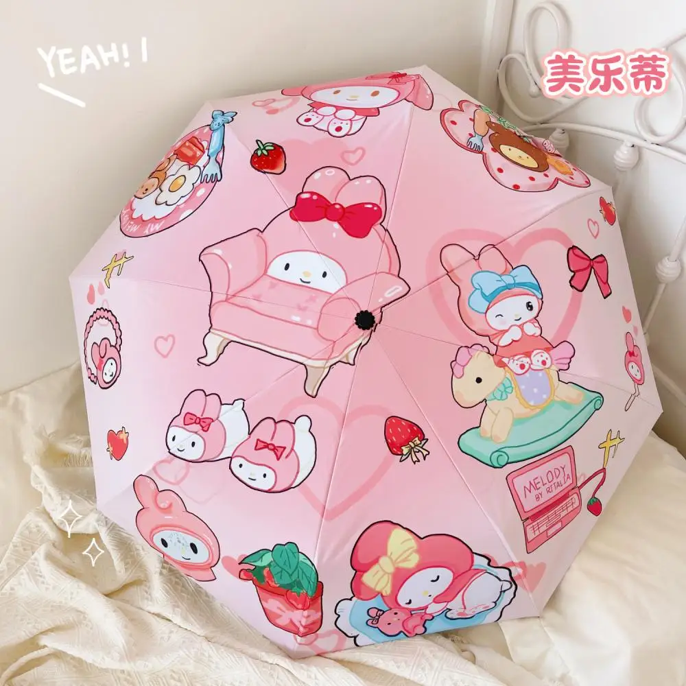 

Sanrio Plush My Melody Cartoon Cute Automatic Sunny and Rain Sunscreen Umbrella Anime Plush Toys for Girls Birthday Gift
