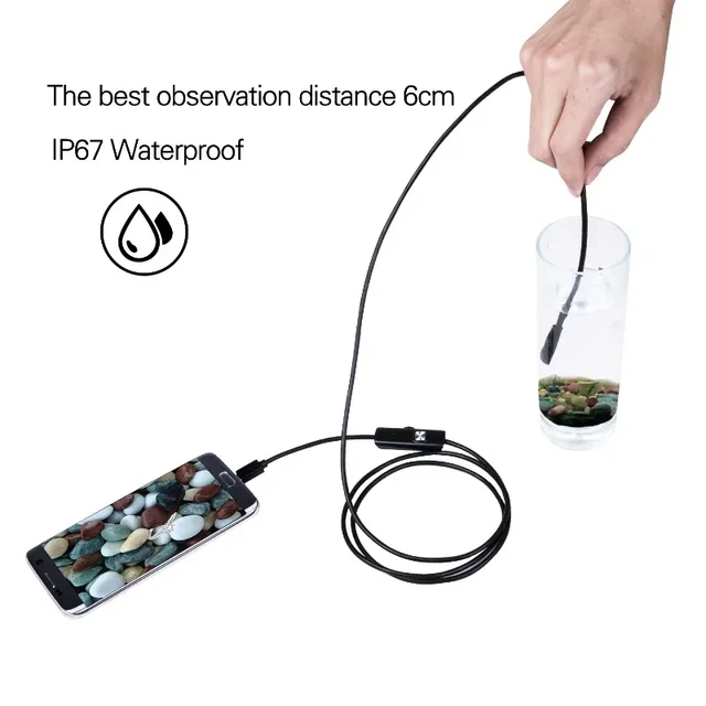 Practical 7MM Android Endoscope 3 in 1 USB/Micro USB/Type-C Borescope Inspection Camera IP67 Waterproof for Smartphone Computers 3