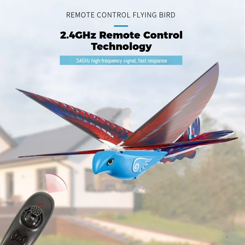 Profil de l'avion RC télécommandé bleu ciel et orange, montrant ses ailes et son fuselage. Achetez votre avion télécommandé pas cher.