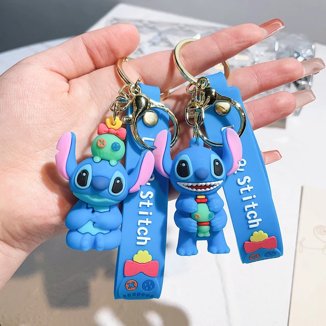 Lilo And Stitch 3D Silicone Keychain Key Chain Ring Pendant Game