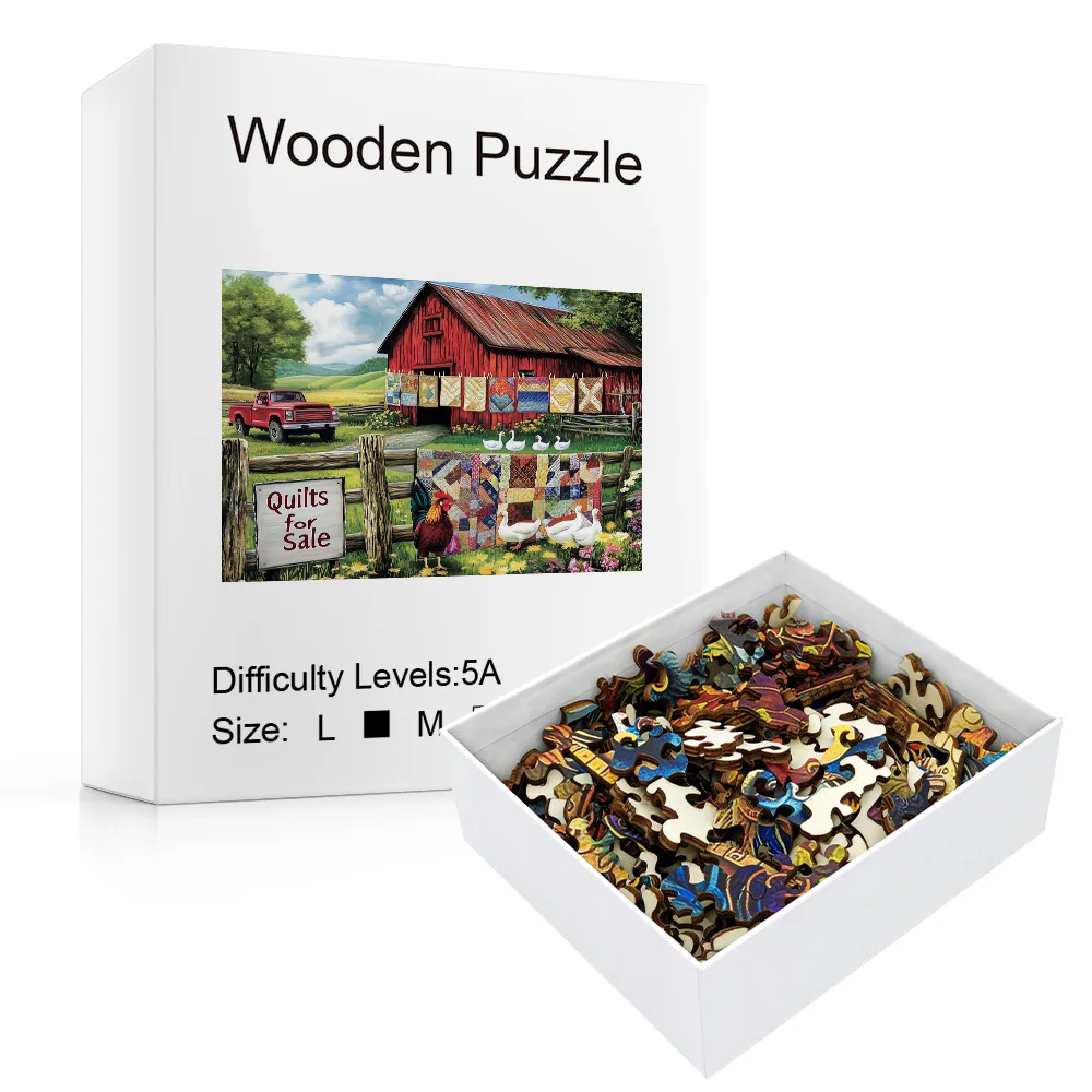 Green Countryside Farm Wooden Puzzle Exquisite Color Box Packaging Perfect Birthday Or Christmas Gift Ideal Choice For Party