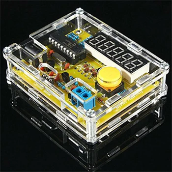 Tester per contatore di frequenza oscillatore a cristallo 1Hz-50MHz Misuratore di frequenza con display a 5 cifre con custodia a conchiglia Kit fai da te