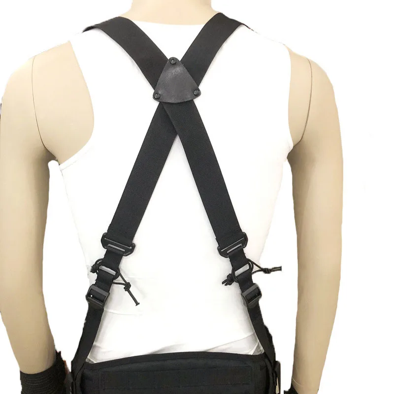 

Outdoor Men's X-type Suspenders Multi-function Tactical Adjustable Duty Belt Load Strap Harness Nylon Combat Belt X-Back Strap