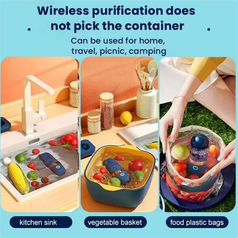 Wireless Fruit Vegetable Washing Machine Protable Capsule Shape Fruit Food Purifier Kitchen Automatic Vegetable Washing Machine 5