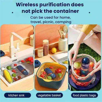 Wireless Fruit Vegetable Washing Machine Protable Capsule Shape Fruit Food Purifier Kitchen Automatic Vegetable Washing Machine 5