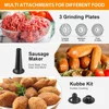 2500W Electric Meat Grinder, Sausage Stuffer Maker, Stainless Steel Food Grinder with Sausage Tube Kubbe Maker for Home Kitchen 5