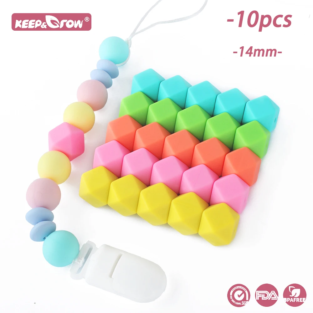 10Pcs Hexagon Silicone Beads 14mm Hexagon Beads Food Grade Silicone Teether Baby Teething DIY Pacifier Chain Accessories teething toys silicone teething toys baby teething toys silicone beads silicone teether silicone teething beads