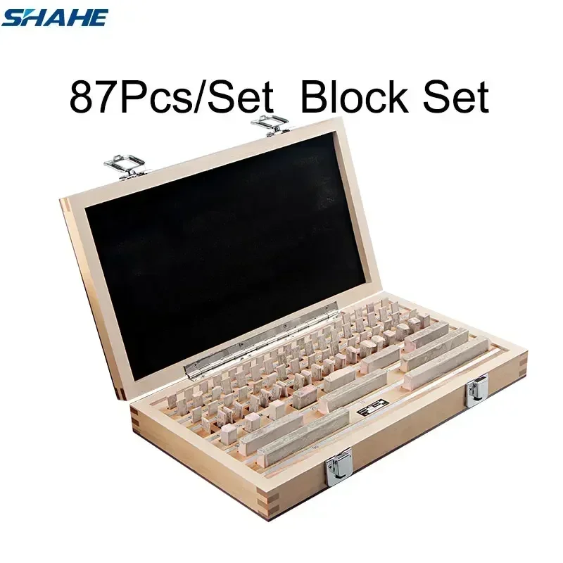SHAHE Block Gauge 87Pcs Set 1 Grade 0 Grade Caliper Block Gauge Inspection Block Gauge Measurement Instruments