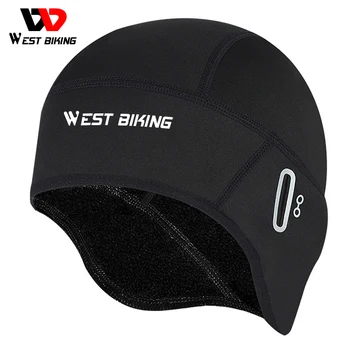 WEST BIKING – casquette de cyclisme en polaire pour hommes, coupe-vent thermique, doublure de casque, course, ski, moto, équitation, chapeau vtt, hiver