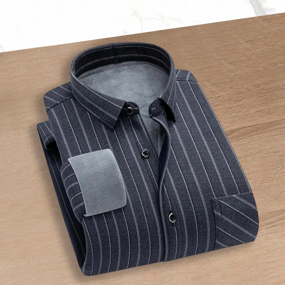 

Men Winter Office Shirt Stylish Men's Winter Plaid Shirt Thick Plush Plus Size for Formal Business Office Wear Men Shirt