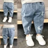0-6 Year old Boys Jeans Infant Set Children  Girls Denim Ripped Jeans Korean Fashion Kids Trousers Toddler Casual Loose Pants 1
