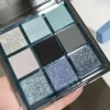 9 Colors Punk Smoky Blue Black Eyeshadow Makeup Pallete Matte Chocolate Brown Eye Shadow Palette Shimmer Shiny Eyeshadow Palette 5