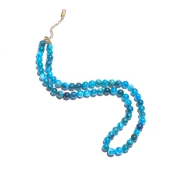 Elegant Apatite Jewelry Set: Dainty Beaded Choker & Bracelet (Necklace)