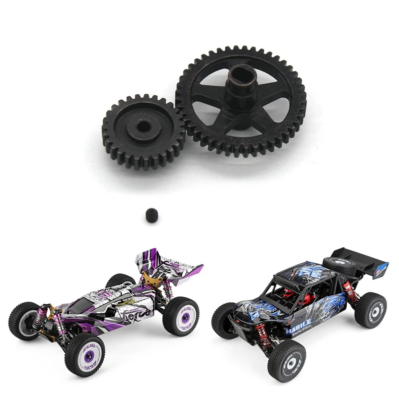 New-Steel 44T Reduction Gear And 27T Motor Gear For Wltoys 144001 144002 144010 124016 124017 124018 124019 RC Car Parts