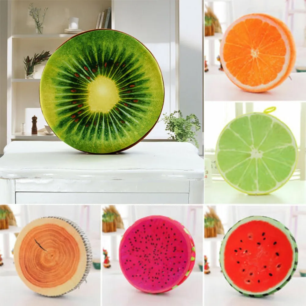 

1pc Sofa Cushion Pillow Garden Chair Cover Floor Fruit Shape Round Decoration Single Pattern Home Textile Bolster