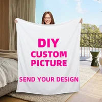Your Picture Blanket Cover Coral Fleece Plush Customized DIY Print on Demand Dropshipping Warm Throw Blankets for Bed Bedspread 1