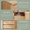 Tall Modern Nightstand with Charging Station, Wide Wood Bedside Table Storage Drawers, Large Mid Century End Table for Bedroom 6