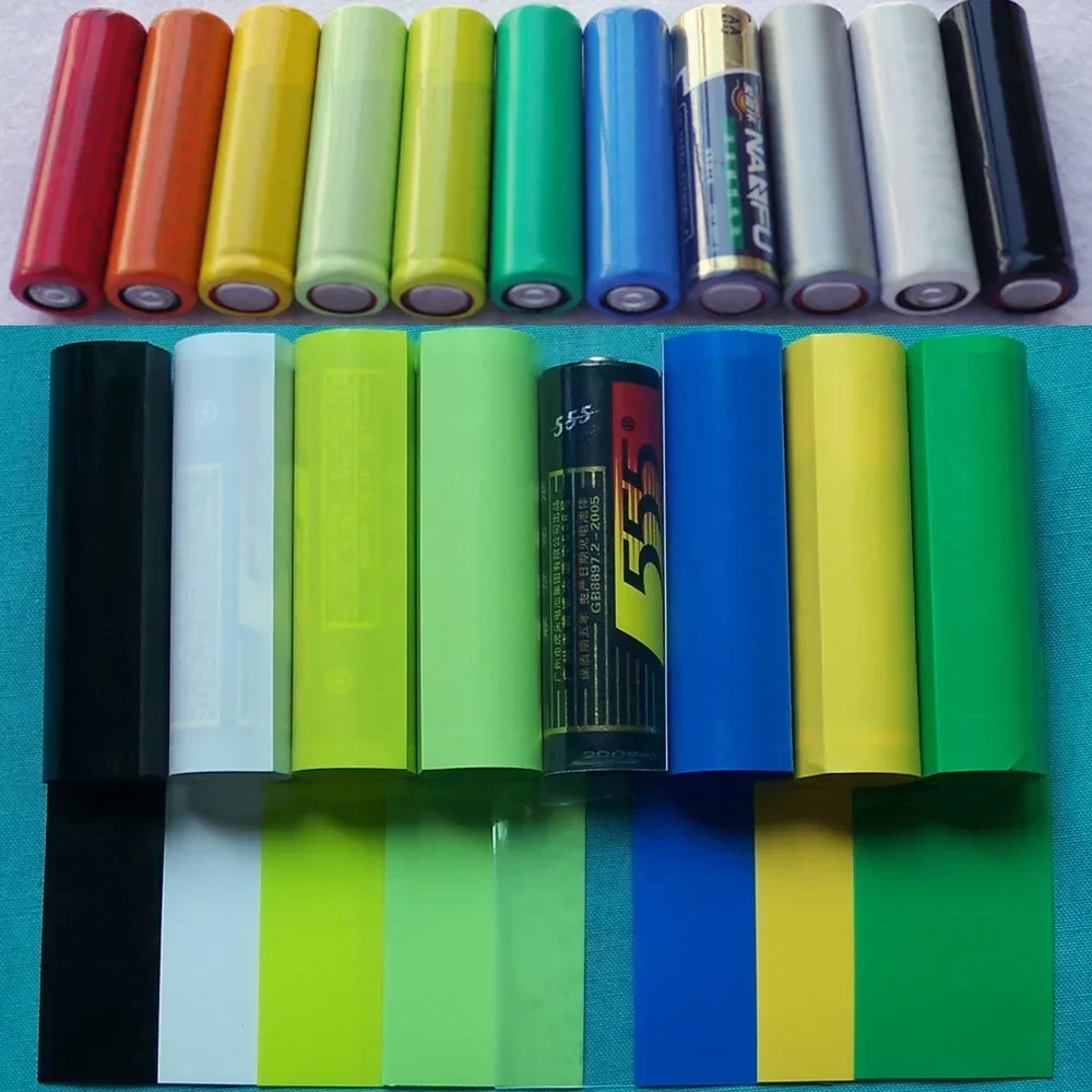 AA 배터리 PVC 열 수축 튜브 폭 23mm 길이 53mm 절연 필름 랩 보호 케이스 팩 와이어 케이블 슬리브, 100 개, 200 개, 500 개