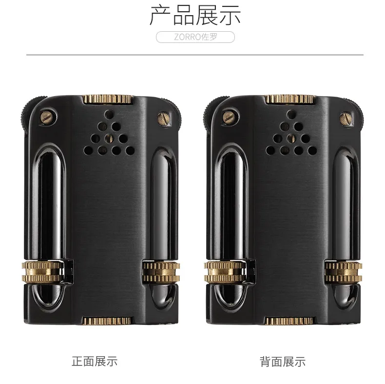 Description Picture 5 of itemZORRO creative double grinding wheel kerosene lighter torch old-fashioned retro windproof lighter men's small gift