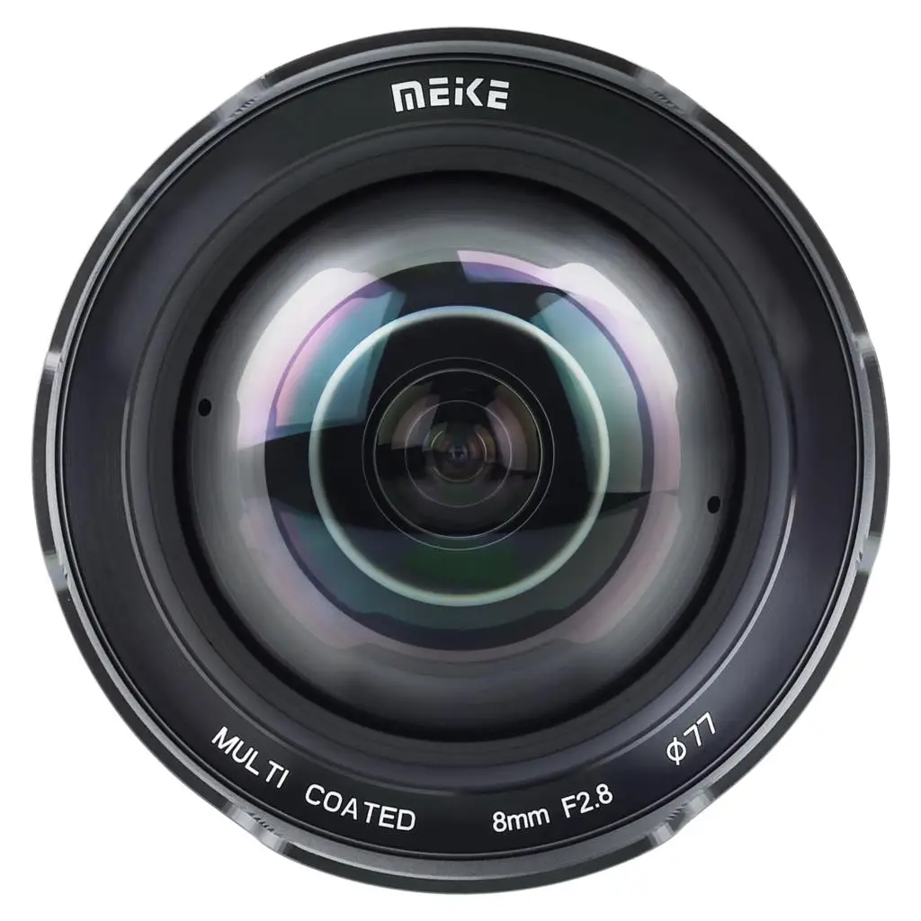 Meike 8mm F2.8 프라임 초광각 제로 디스토션 렌즈 마이크로 4/3 M43 파나소닉 루믹스 올림푸스 카메라 GH4 GH5 GH6용 수동 초점 렌즈