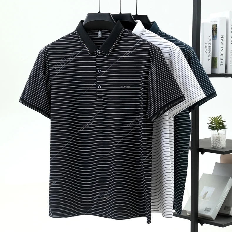 Fashion letter jacquard striped short sleeve polo shirt men's luxury trend brand summer silky breathable new item lapel T-shirt 20 S1ed92027671741e9a87657eeeb9159cbe