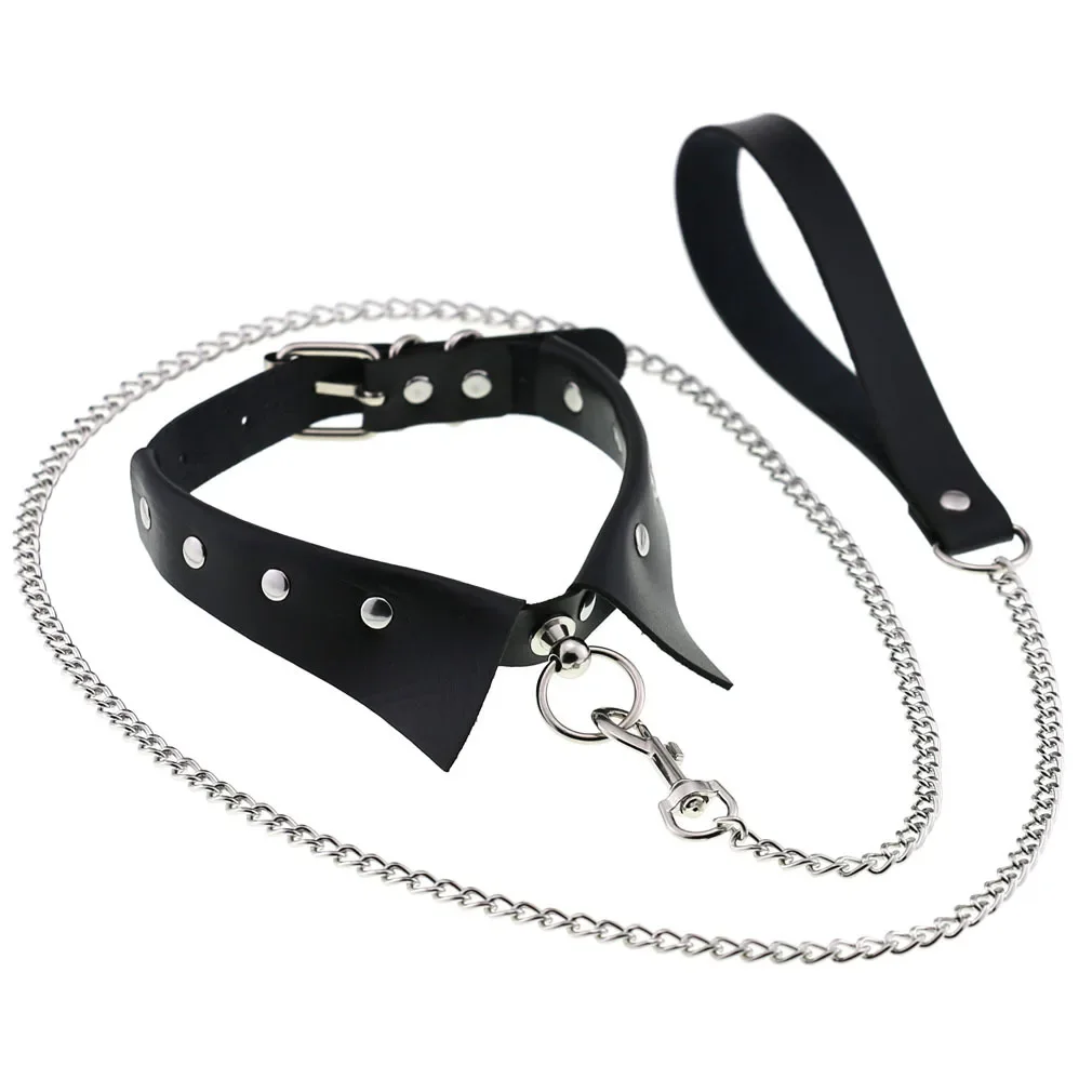 Exotische Zubehör von Bdsm Slave Bondage Leder Kragen mit Leine Ring Stahl Kette Sex Spielzeug zu Liebhaber Roleplay Haltung Spreader 1
