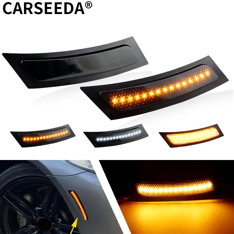 thumbnail image 2 of Front Bumper Side Marker Lights For 2011-2016 BMW 5 Series F10/F11 – Amber Lens Reflectors, Direct Replacement (Non-M-Tech) 2 of 12