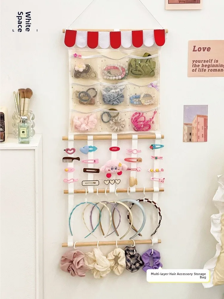 Large Capaci Hair Accories Wall Hanging Storage Organizer Women's Hand Jewelry Hair Clips Hair Ba Hair Ties Ra