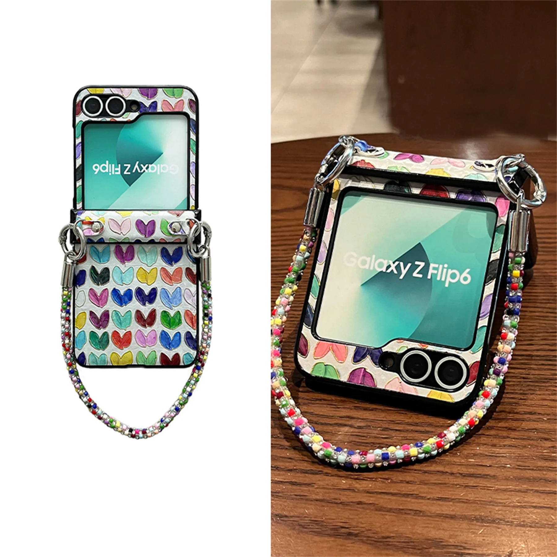 Cute Colorful Love Heart Phone Case with Bracelet