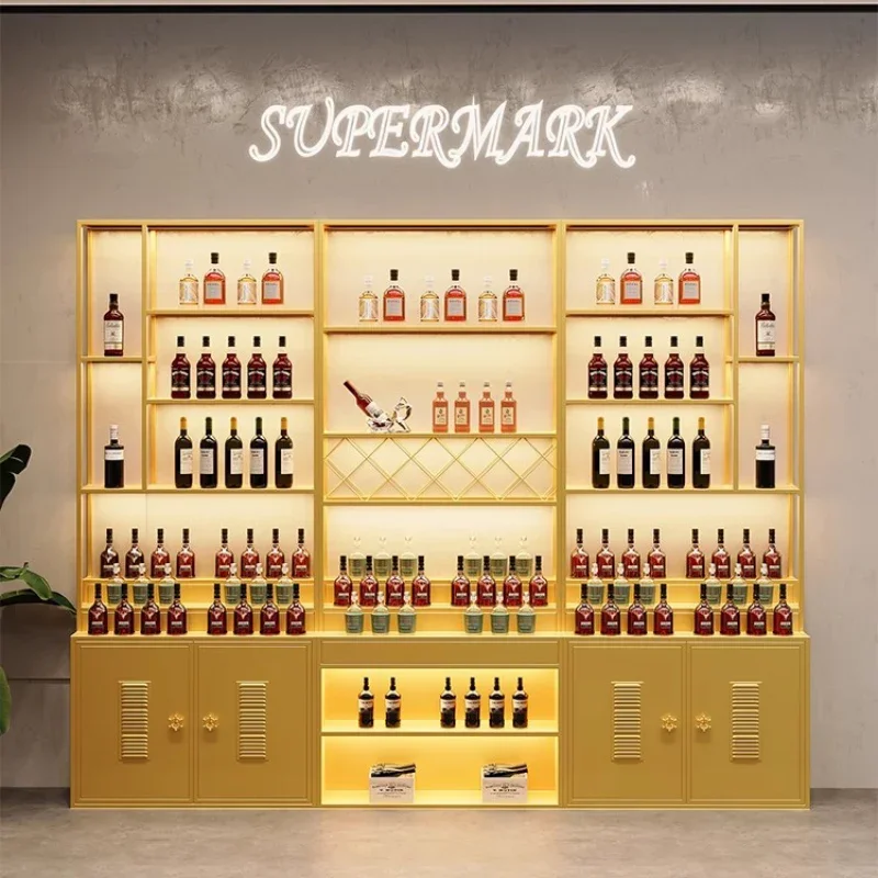 Wine Bar Cabinet Counter Whiskey Liquor Display Drinks Wine Cabinets Portable Refrigerated Cellar Living Room Cabinets