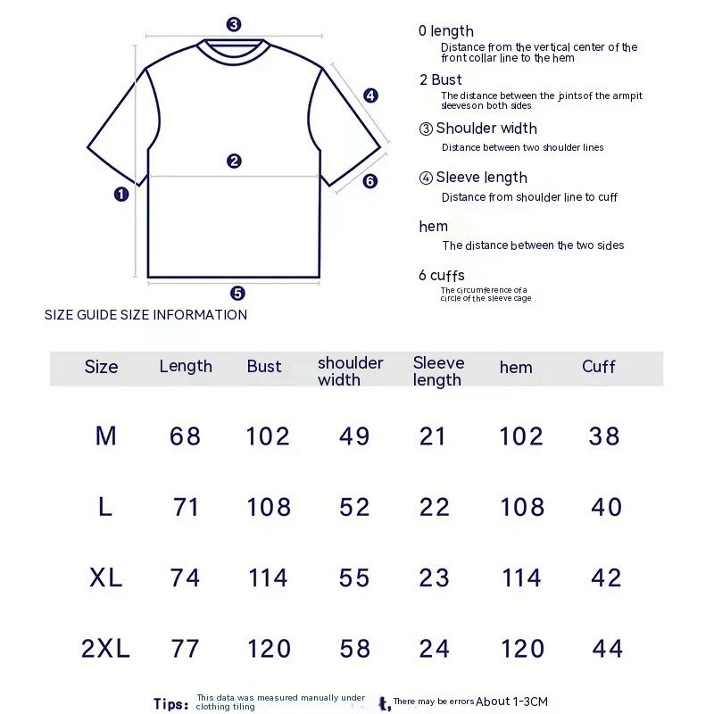 T-shirt manches courtes surdimensionné en coton pour hommes et femmes, imprimé, rue américaine, décontracté, mode unisexe_voghion.com