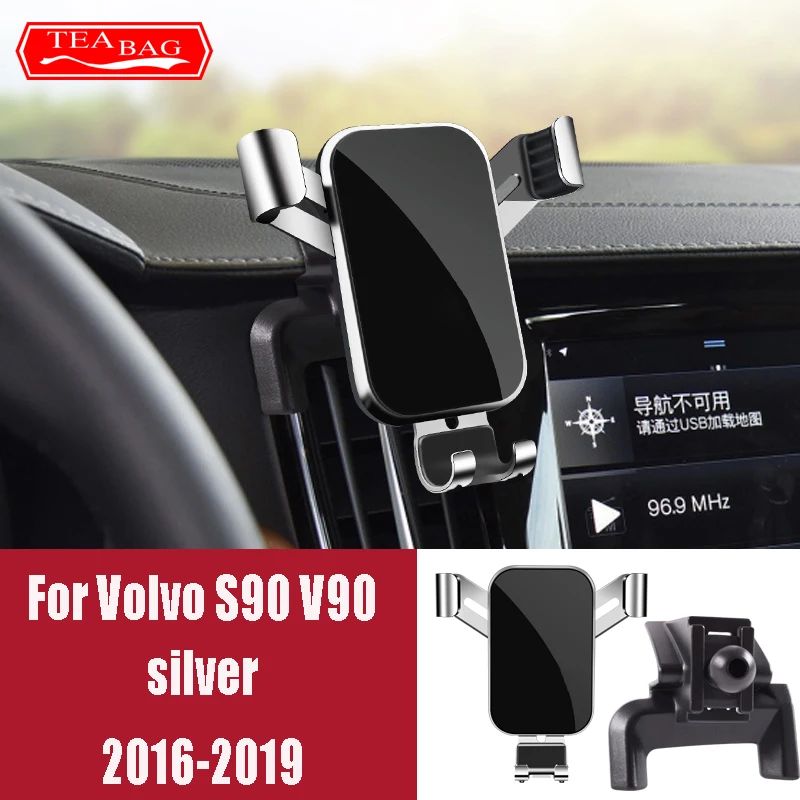 S60 V60 S90 V90 2016-2020 중력 스탠드 자동 에어 벤트 마운트 브래킷 스냅 타입 액세서리 LHD 용 자동차 폰 홀더 조정