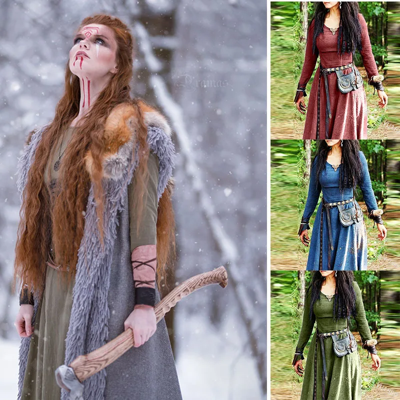 galop gemakkelijk overdracht Middeleeuwse Gown Dress Vrouwen Maxi Gewaad Vintage Fee Elf Elven Jurk  Renaissance Keltische Viking Gothic Kleding Fantasy Baljurk| | - AliExpress