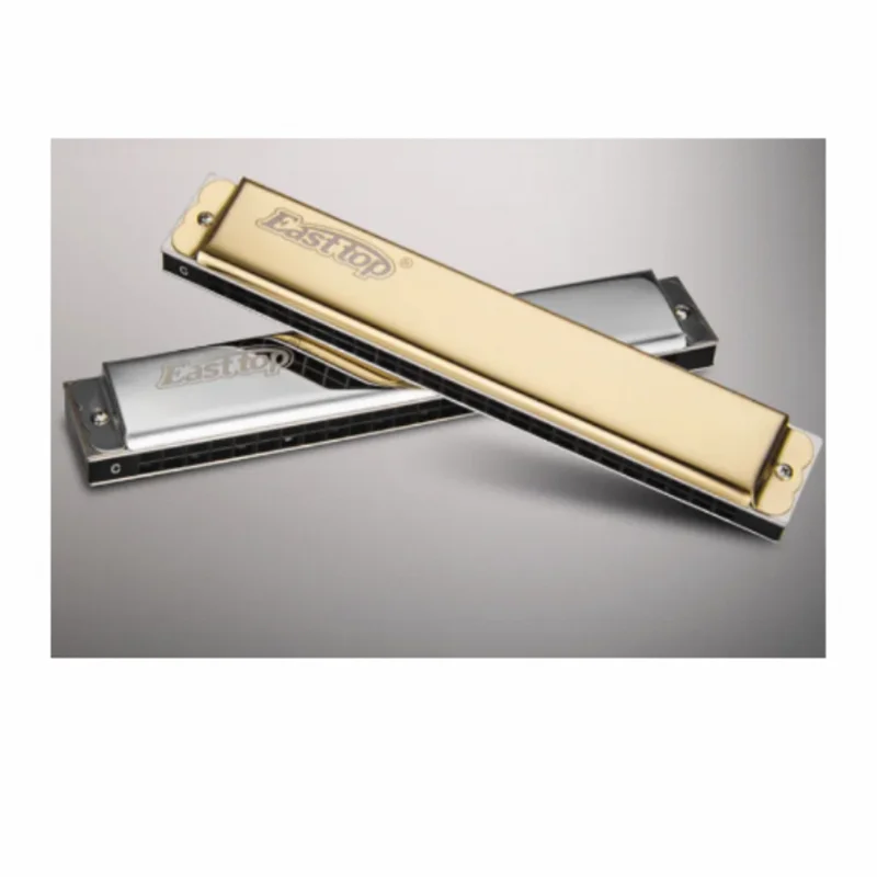 

EASTTOP 24holes harmoncias,tremolo harmonica,stainless steel covers electroplating golden color