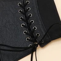 Mode femmes Corset large ceinture en cuir Pu minceur corps ceinture dames élastique taille haute ceinture gothique robe ceinture 4