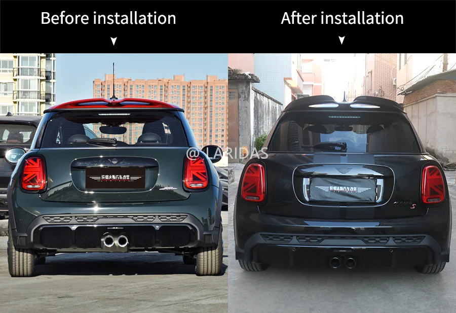 2 Stück Kohle faser Heckspoiler verlängerung für Mini JCW John Cooper Works F55 F56 Heckflügel klappen Zubehör Karosserie Außen Kit – Detail 1