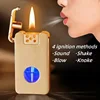 2025 Intelligent Voice Controlled Kerosene Lighter Metal Transparent Oil Arc Ignition Personalized Gift Cigarette Accessories 3