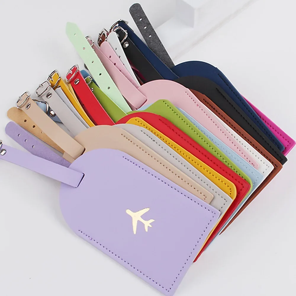Portable PU Leather Luggage Tag - Travel Accessory for Name and Address Display