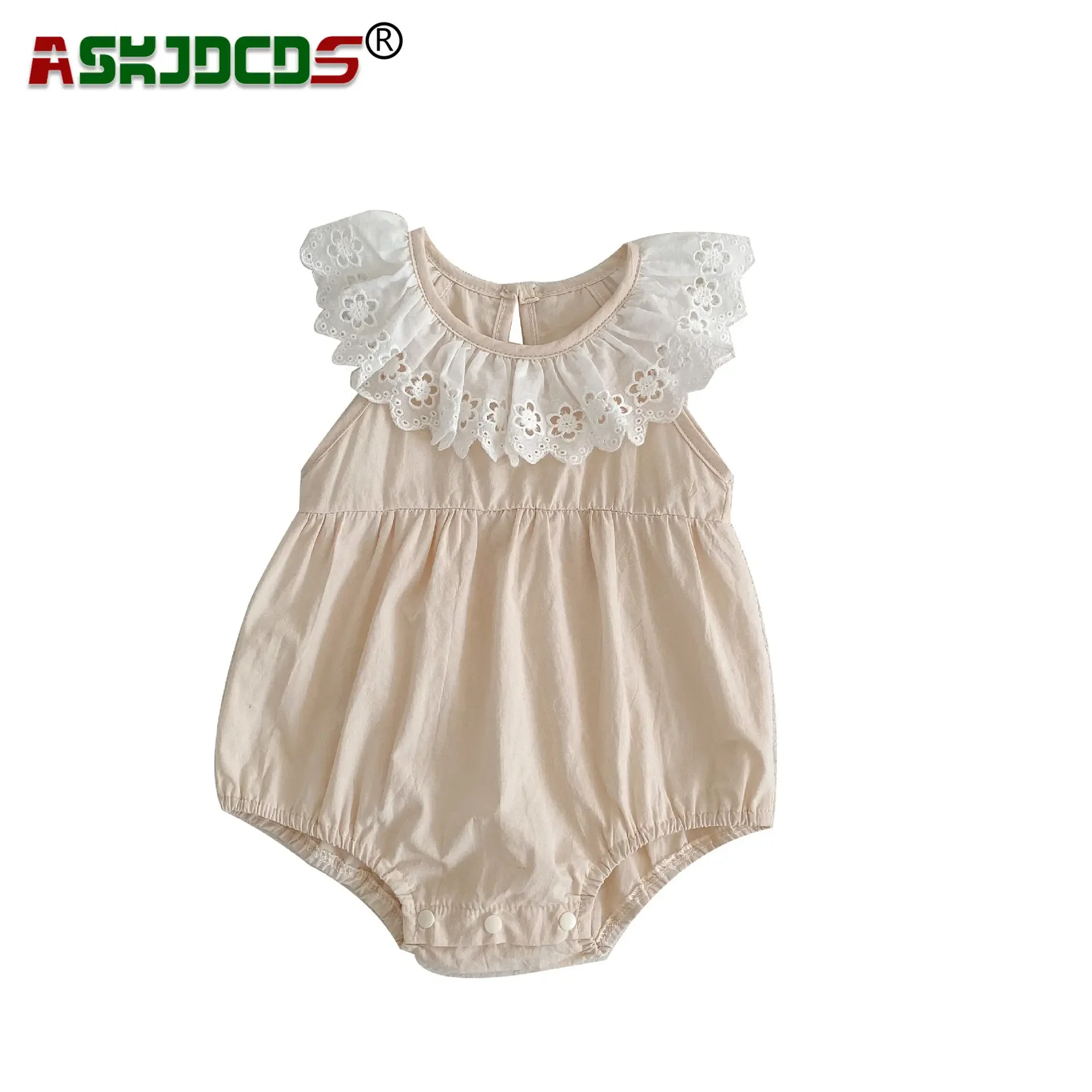 

2024 New In Skirt Summer Newborn Baby Girls Sleeveless Ruffles Collar Outdoor Clothing Infant Kids Pure Cotton Brief Bodysuits