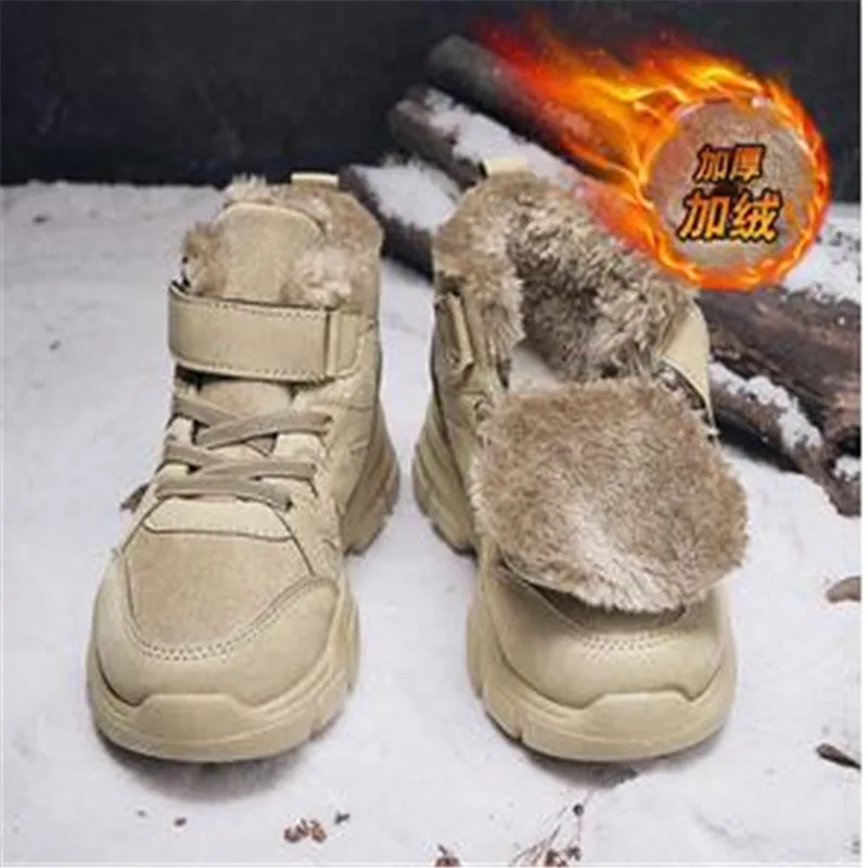 

Children Shoes High Top Winter Warm Cotton Shoes Velvet Boots For Girls Boys Snow Boots Chaussures Pour Enfants